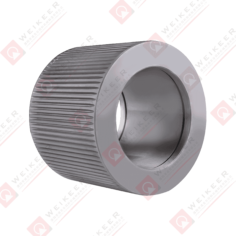 Vlnitý oceľový valček na pelety s uzavretým koncom